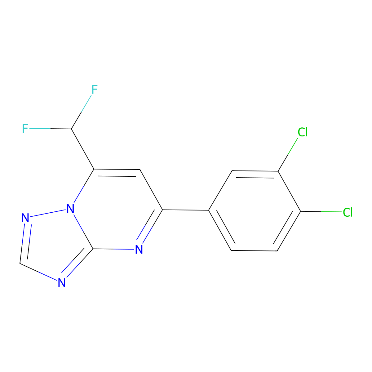 5-(3,4-Dichlorophenyl)-7-(difluoromethyl)[1,2,4]triazolo[1,5-a]pyrimidine molecular structure, CAS 832138-36-0