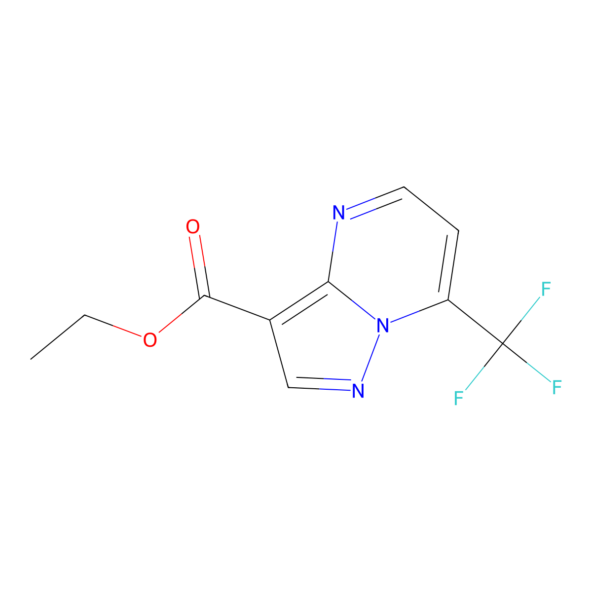 Ethyl 7-(trifluoromethyl)pyrazolo[1,5-a]pyrimidine-3-carboxylate molecular structure, CAS 832138-80-4