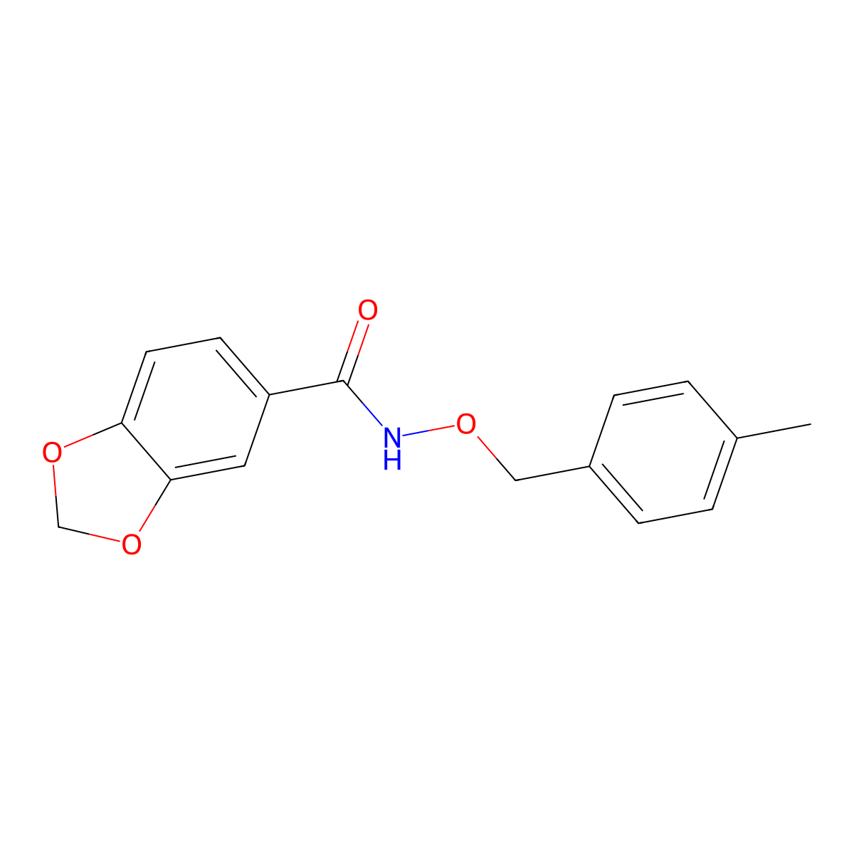 N-[(4-methylbenzyl)oxy]-1,3-benzodioxole-5-carboxamide molecular structure, CAS 832139-56-7