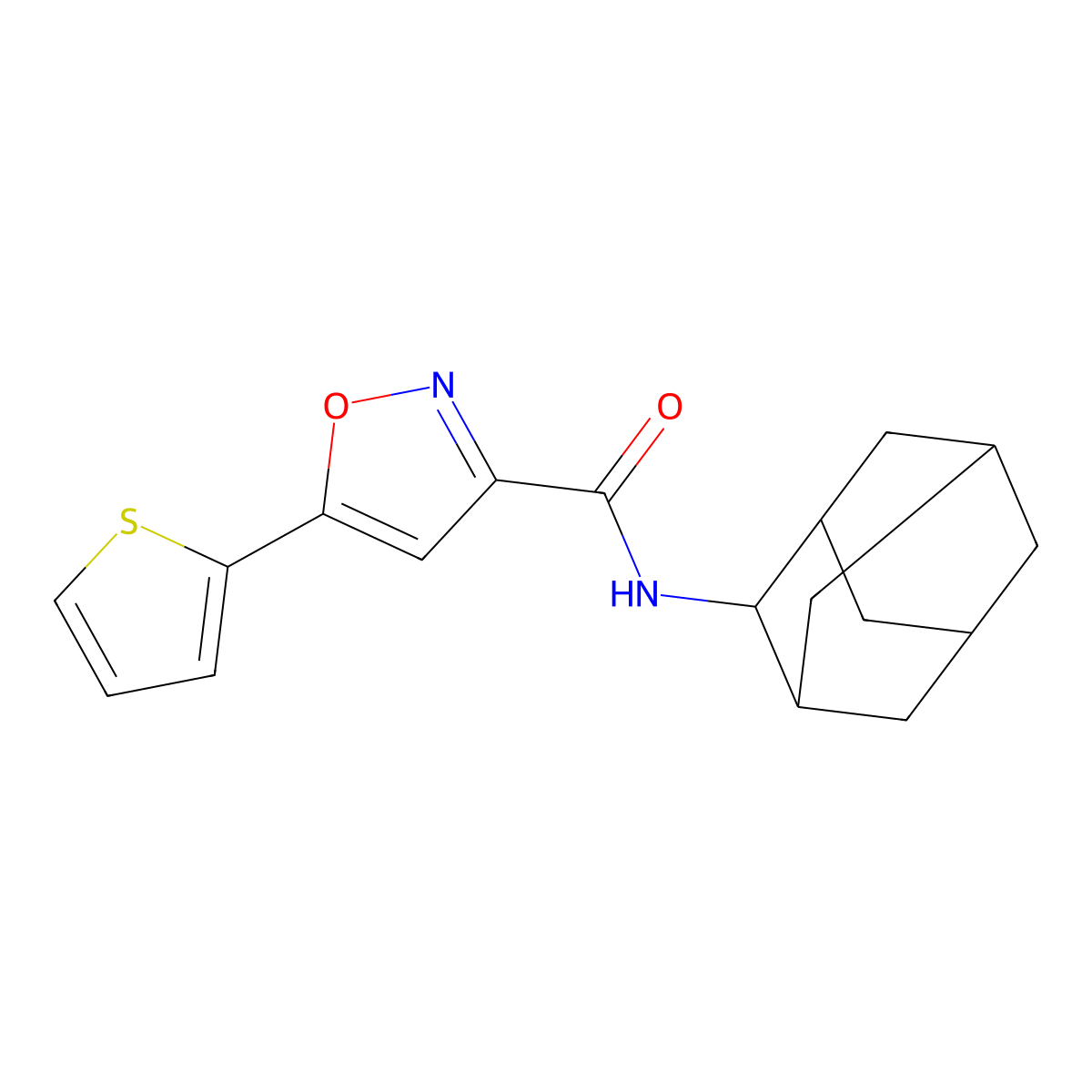 N-(2-adamantyl)-5-(2-thienyl)-3-isoxazolecarboxamide molecular structure, CAS 832140-17-7