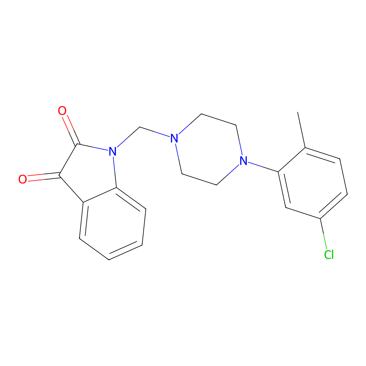 1-[[4-(5-Chloro-2-methylphenyl)piperazin-1-yl]methyl]indole-2,3-dione molecular structure, CAS 832140-74-6