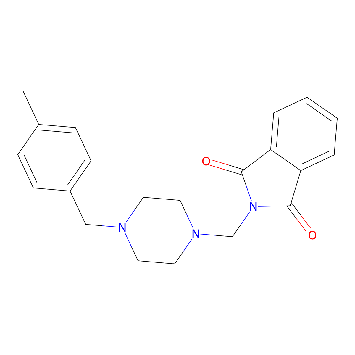 2-{[4-(4-methylbenzyl)piperazin-1-yl]methyl}-1H-isoindole-1,3(2H)-dione molecular structure, CAS 832140-87-1