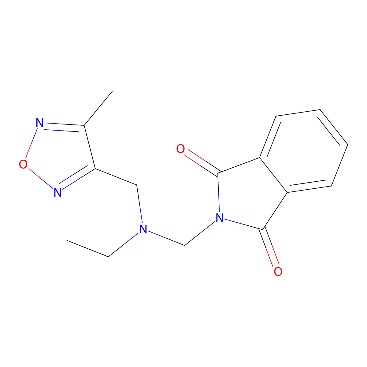 2-({ethyl[(4-methyl-1,2,5-oxadiazol-3-yl)methyl]amino}methyl)-1H-isoindole-1,3(2H)-dione molecular structure, CAS 832141-15-8