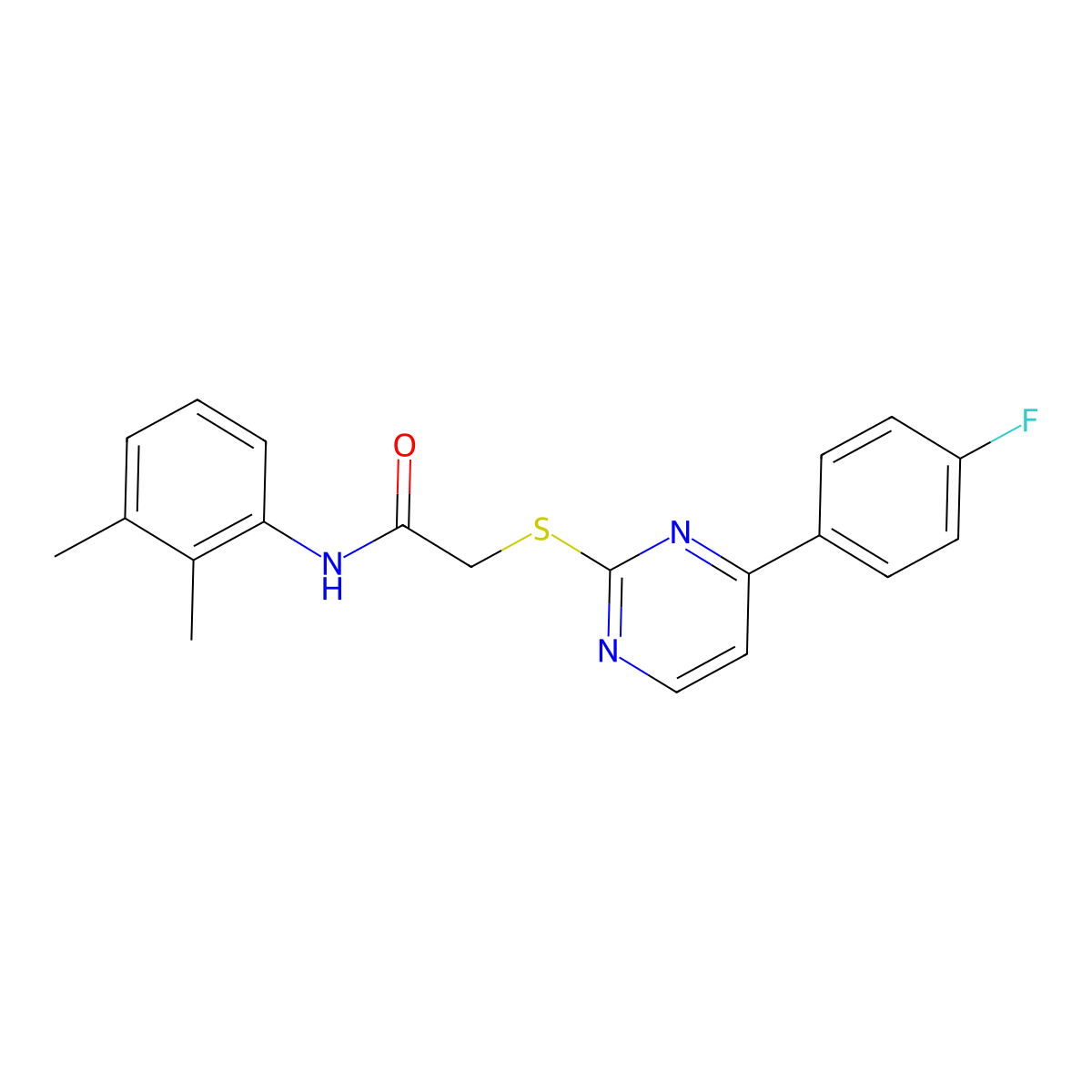N-(2,3-dimethylphenyl)-2-{[4-(4-fluorophenyl)pyrimidin-2-yl]sulfanyl}acetamide molecular structure, CAS 832141-44-3