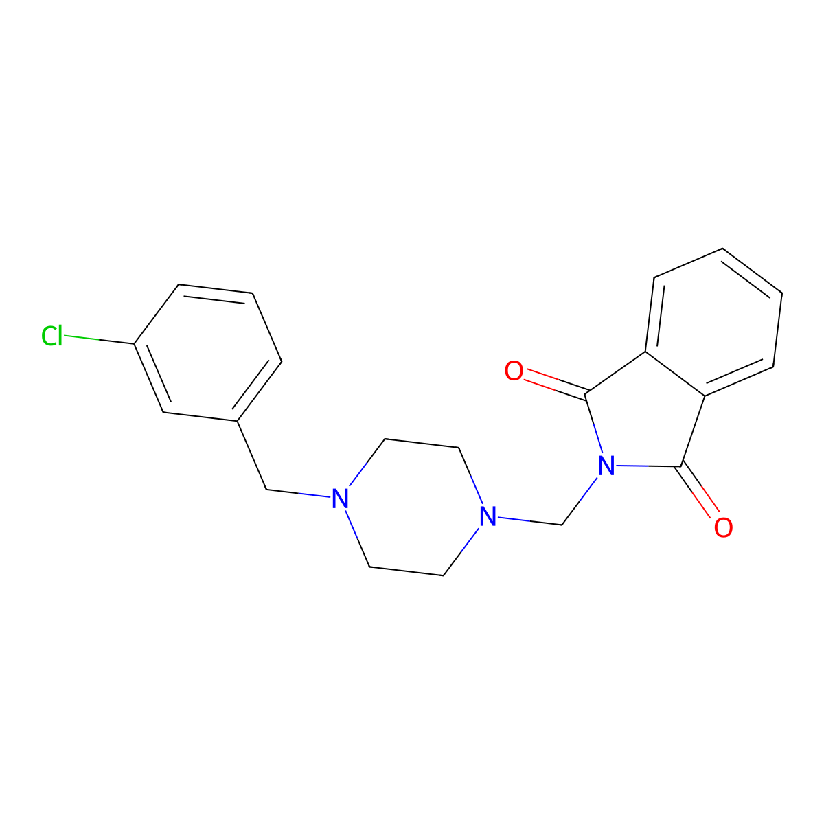 2-{[4-(3-chlorobenzyl)piperazin-1-yl]methyl}-1H-isoindole-1,3(2H)-dione molecular structure, CAS 832141-67-0