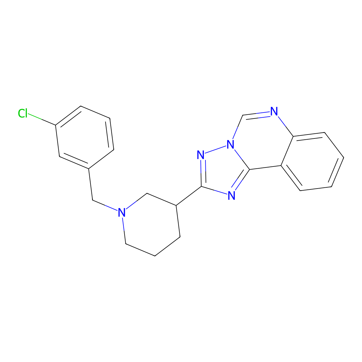2-[1-(3-Chlorobenzyl)piperidin-3-yl][1,2,4]triazolo[1,5-c]quinazoline molecular structure, CAS 832141-75-0