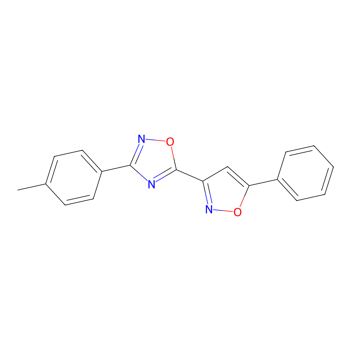 3-(4-Methylphenyl)-5-(5-phenyl-1,2-oxazol-3-yl)-1,2,4-oxadiazole molecular structure, CAS 832141-76-1