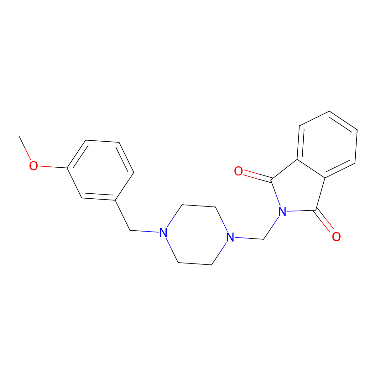 2-{[4-(3-methoxybenzyl)piperazin-1-yl]methyl}-1H-isoindole-1,3(2H)-dione molecular structure, CAS 832141-87-4