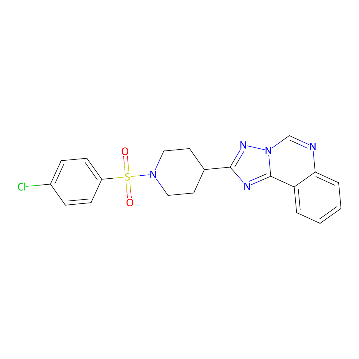 2-{1-[(4-Chlorophenyl)sulfonyl]piperidin-4-yl}[1,2,4]triazolo[1,5-c]quinazoline molecular structure, CAS 832142-03-7