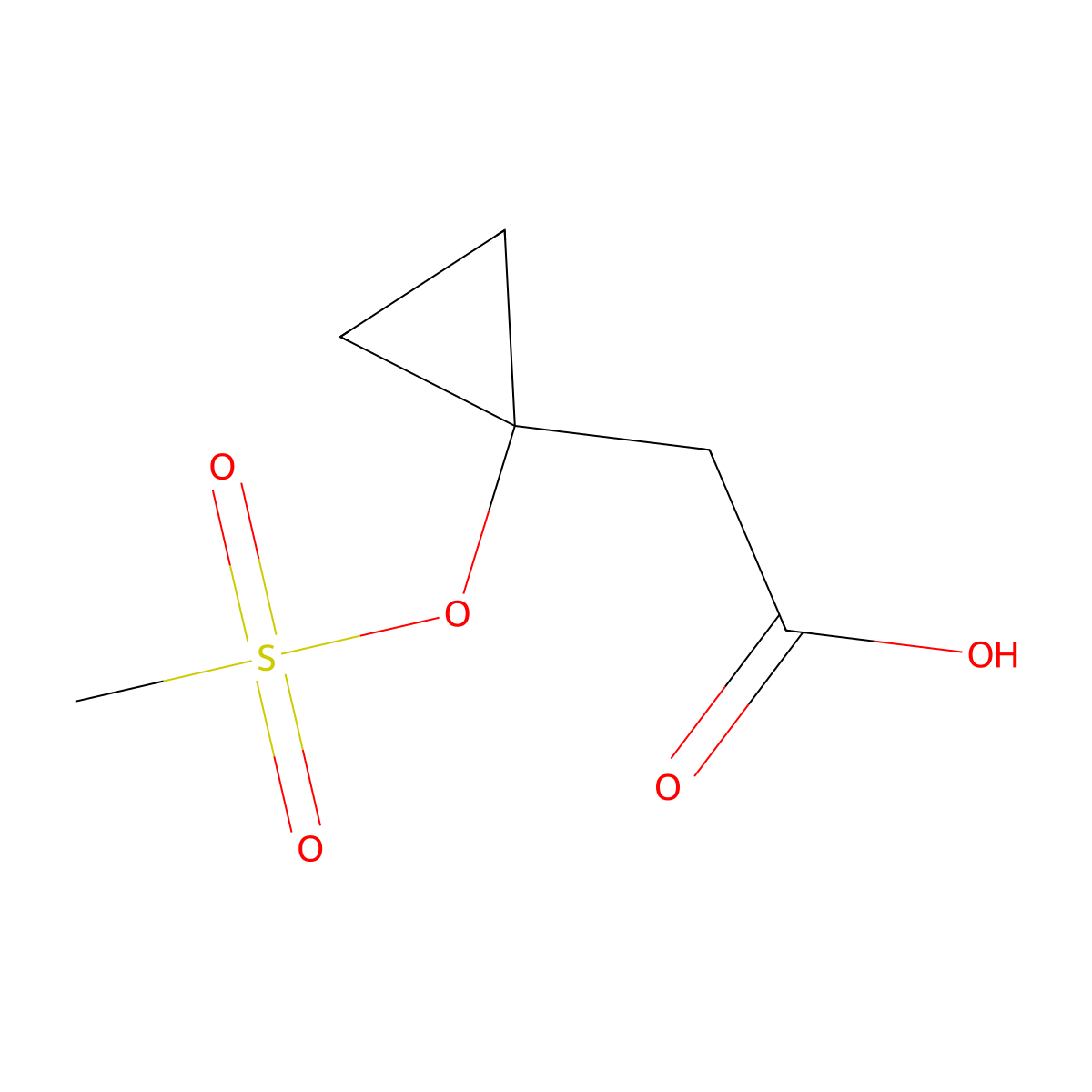 2-(1-(Methylsulfonyloxy)cyclopropyl)acetic acid molecular structure, CAS 832142-14-0