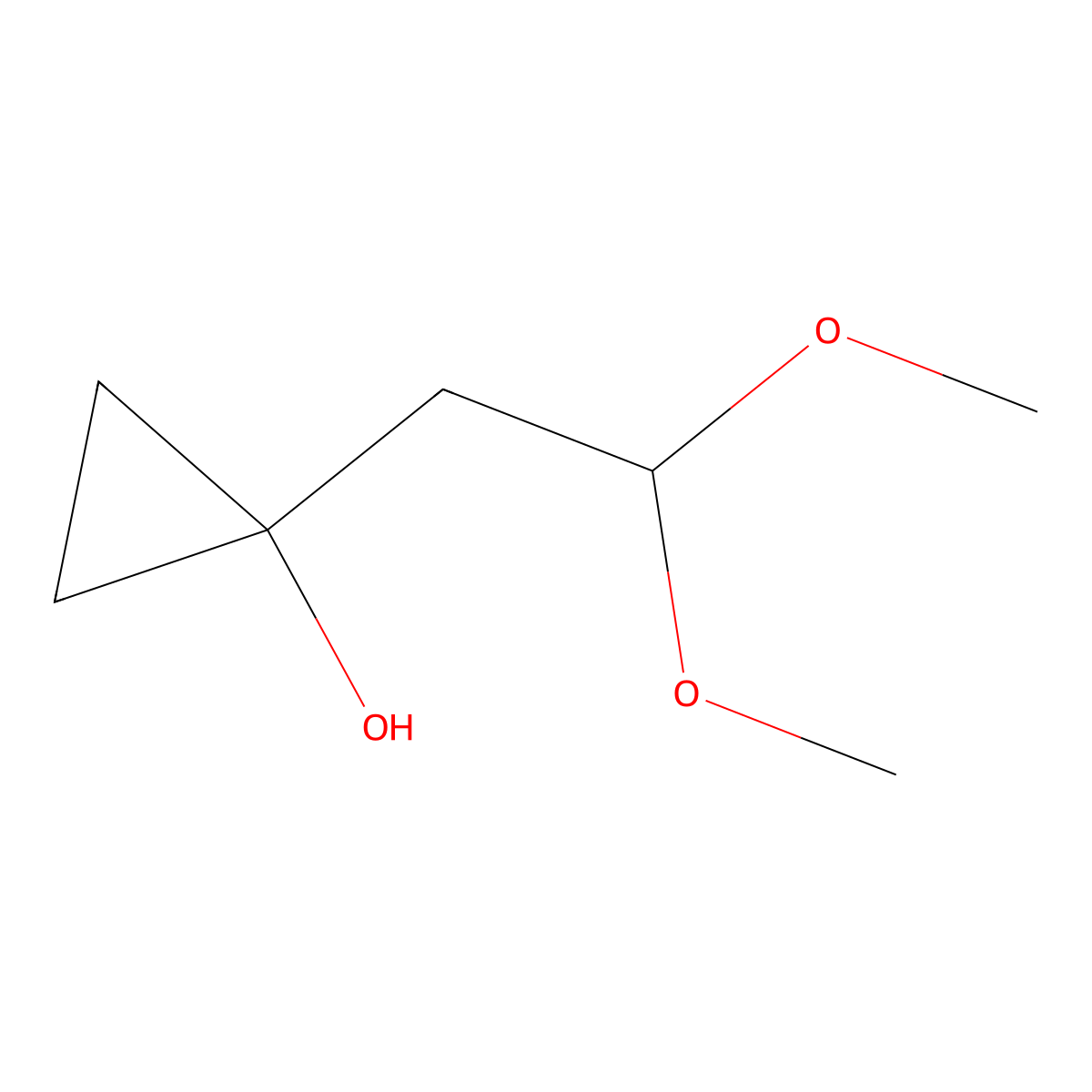 1-(2,2-Dimethoxyethyl)cyclopropan-1-ol molecular structure, CAS 832142-15-1