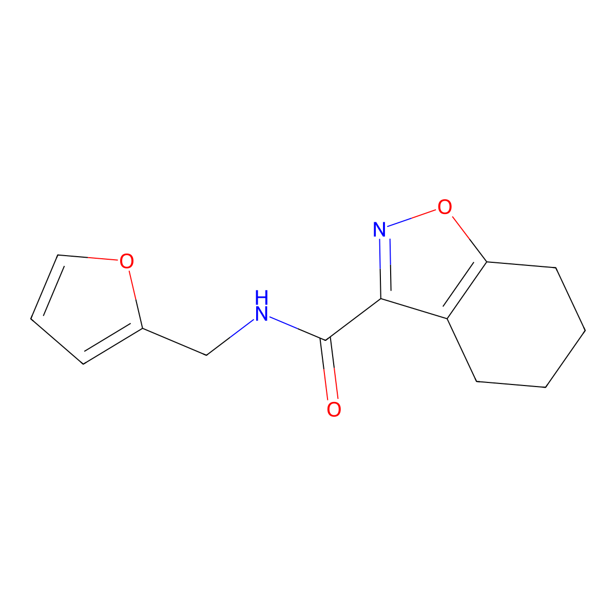 N-(furan-2-ylmethyl)-4,5,6,7-tetrahydrobenzo[d]isoxazole-3-carboxamide molecular structure, CAS 832142-75-3