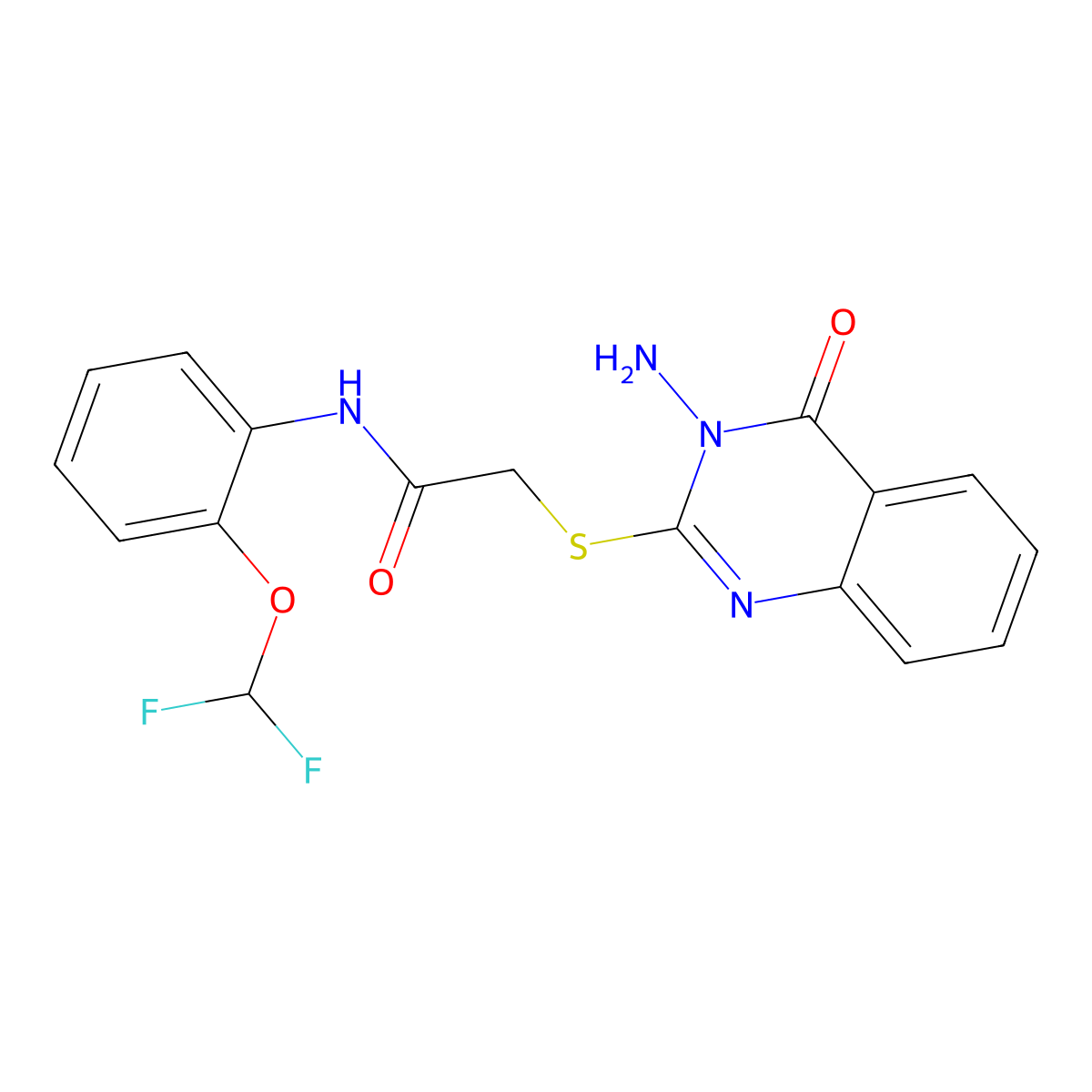 2-[(3-amino-4-oxo-3,4-dihydroquinazolin-2-yl)sulfanyl]-N-[2-(difluoromethoxy)phenyl]acetamide molecular structure, CAS 832142-76-4