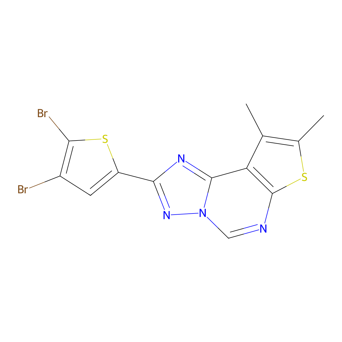 2-(4,5-Dibromothiophen-2-yl)-8,9-dimethylthieno[3,2-e][1,2,4]triazolo[1,5-c]pyrimidine molecular structure, CAS 832142-80-0