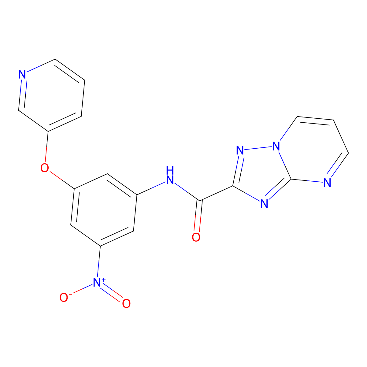N-[3-nitro-5-(pyridin-3-yloxy)phenyl][1,2,4]triazolo[1,5-a]pyrimidine-2-carboxamide molecular structure, CAS 832143-24-5