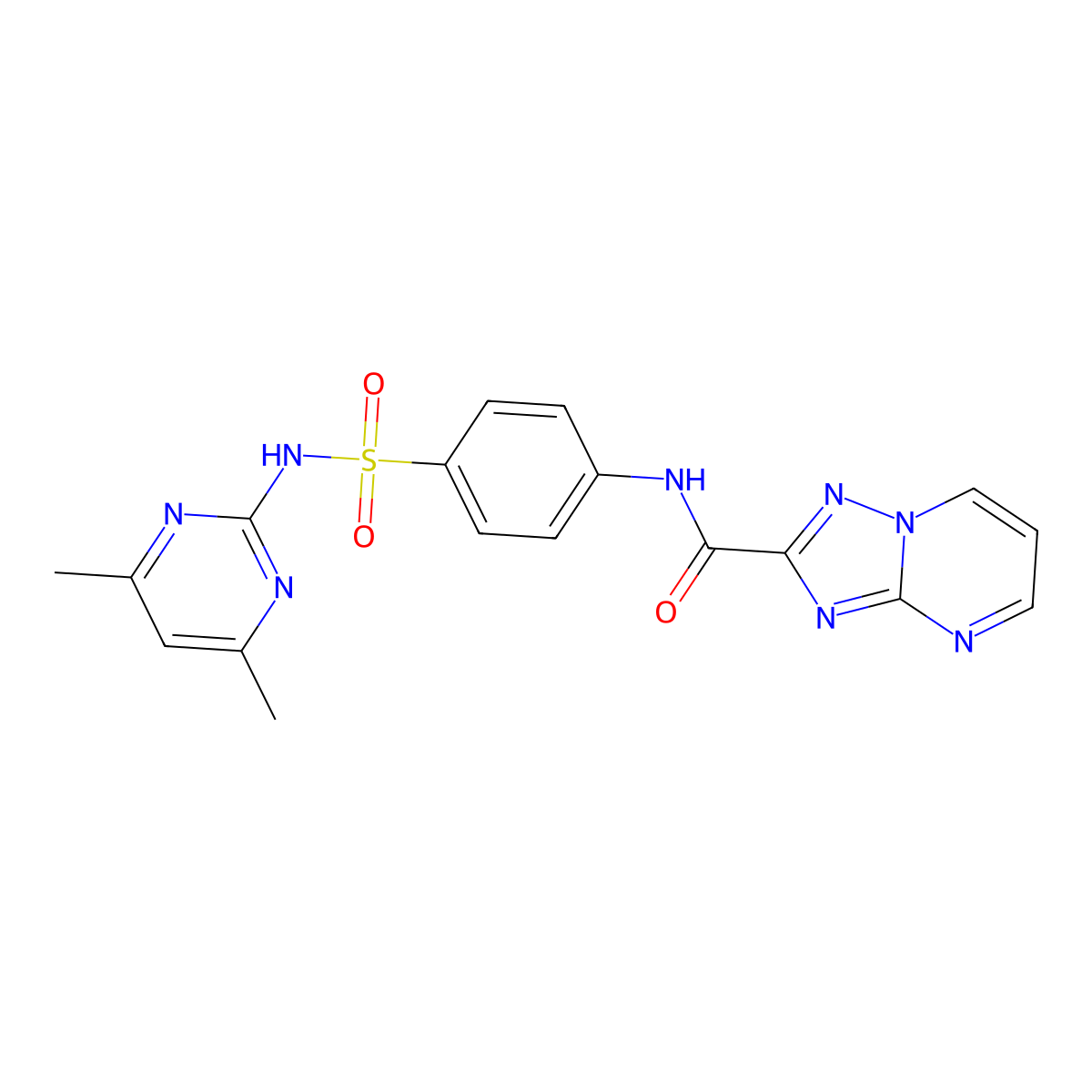N-{4-[(4,6-dimethylpyrimidin-2-yl)sulfamoyl]phenyl}[1,2,4]triazolo[1,5-a]pyrimidine-2-carboxamide molecular structure, CAS 832143-34-7
