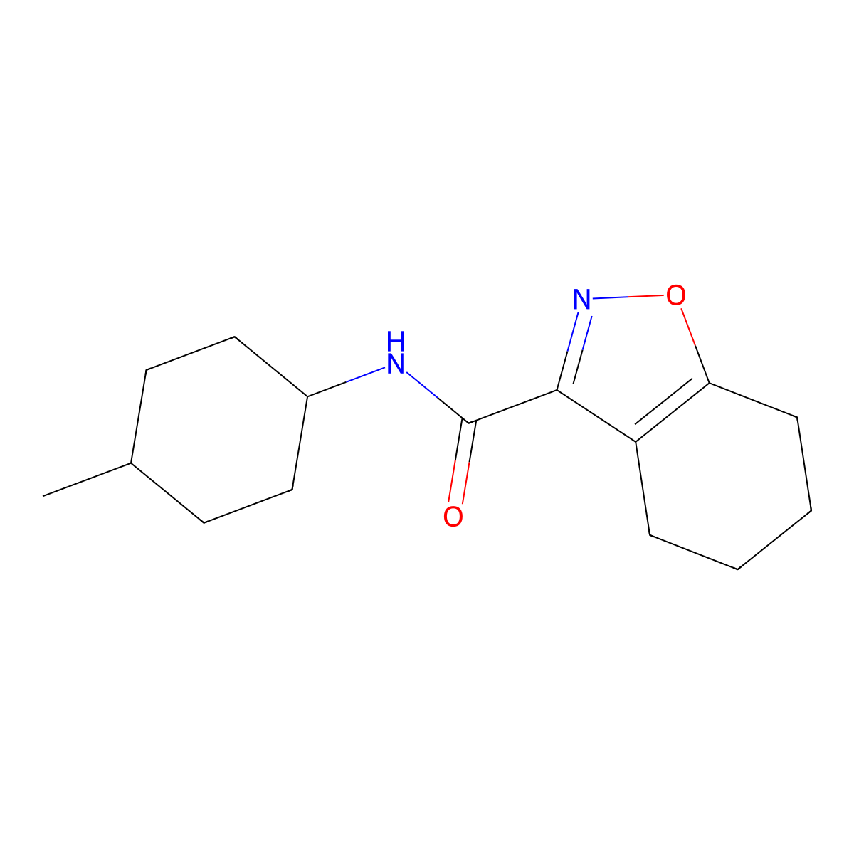 N-(4-methylcyclohexyl)-4,5,6,7-tetrahydro-1,2-benzoxazole-3-carboxamide molecular structure, CAS 832143-56-3