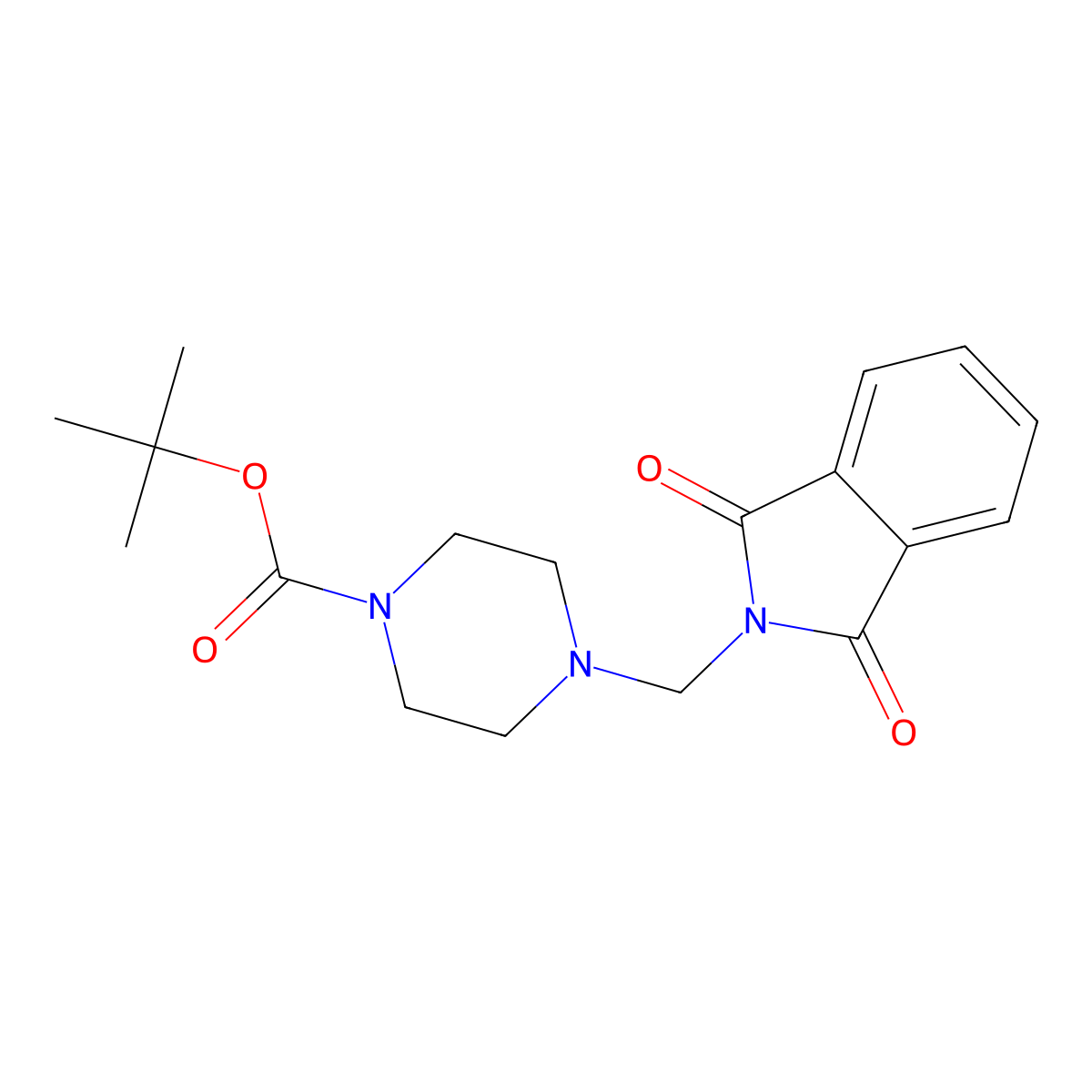 tert-butyl 4-[(1,3-dioxo-1,3-dihydro-2H-isoindol-2-yl)methyl]piperazine-1-carboxylate molecular structure, CAS 832143-63-2