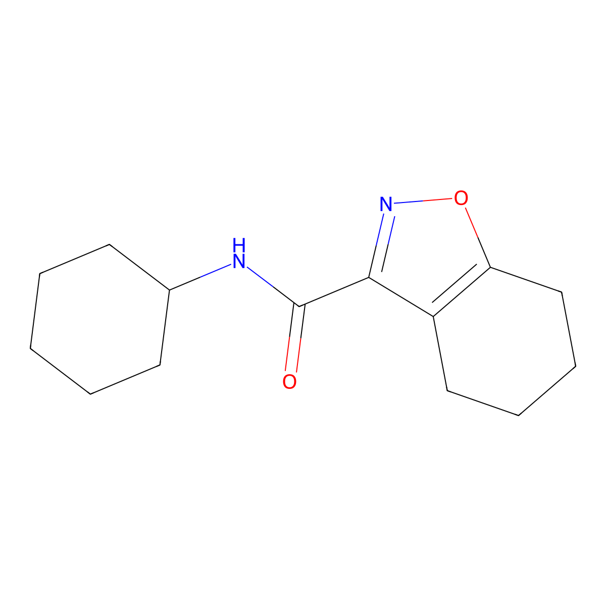 N-cyclohexyl-4,5,6,7-tetrahydro-1,2-benzoxazole-3-carboxamide molecular structure, CAS 832143-74-5