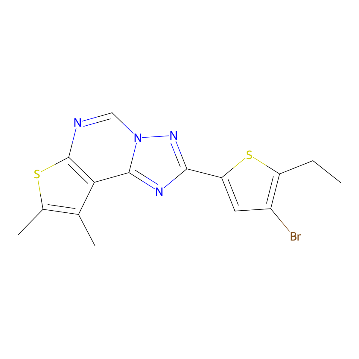 2-(4-Bromo-5-ethylthiophen-2-yl)-8,9-dimethylthieno[3,2-e][1,2,4]triazolo[1,5-c]pyrimidine molecular structure, CAS 832143-79-0