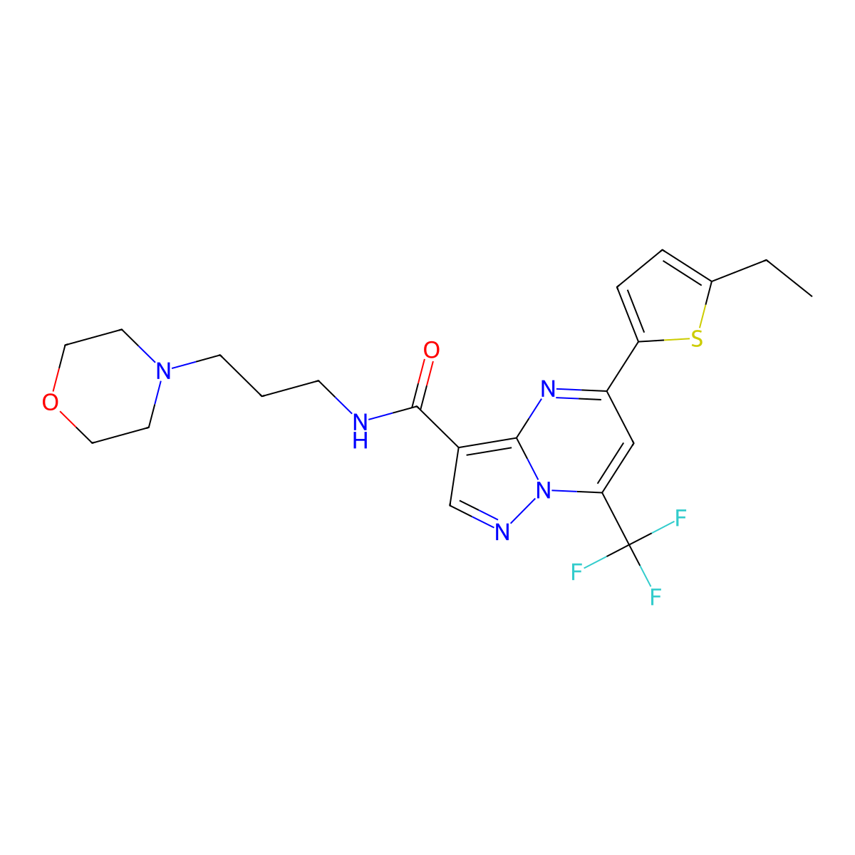 5-(5-ethylthiophen-2-yl)-N-[3-(morpholin-4-yl)propyl]-7-(trifluoromethyl)pyrazolo[1,5-a]pyrimidine-3-carboxamide molecular structure, CAS 832143-85-8