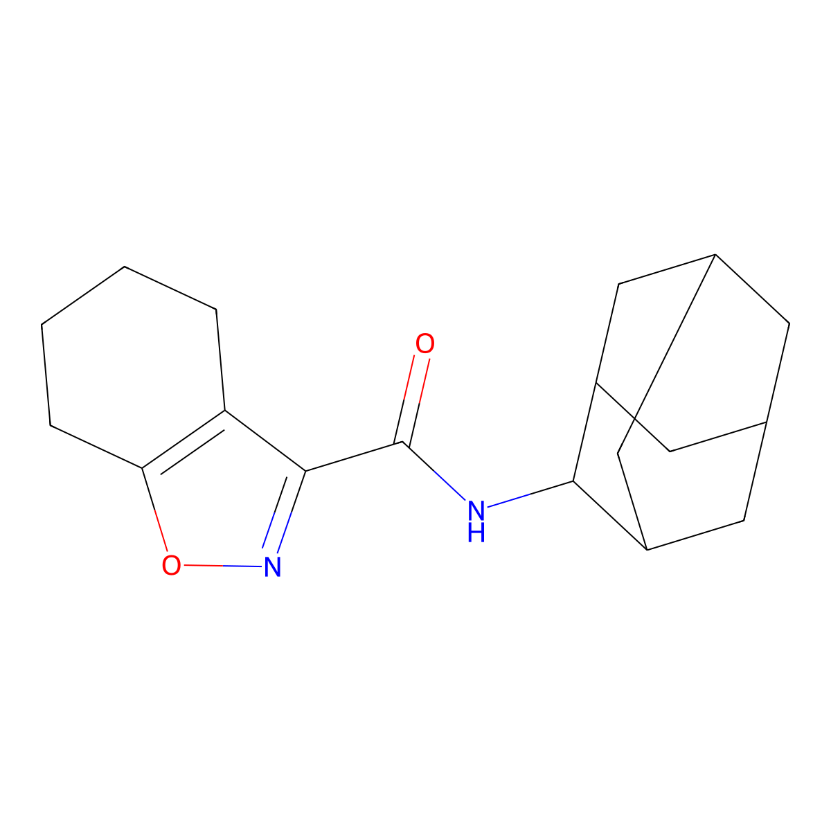 N-(2-adamantyl)-4,5,6,7-tetrahydro-1,2-benzoxazole-3-carboxamide molecular structure, CAS 832143-88-1