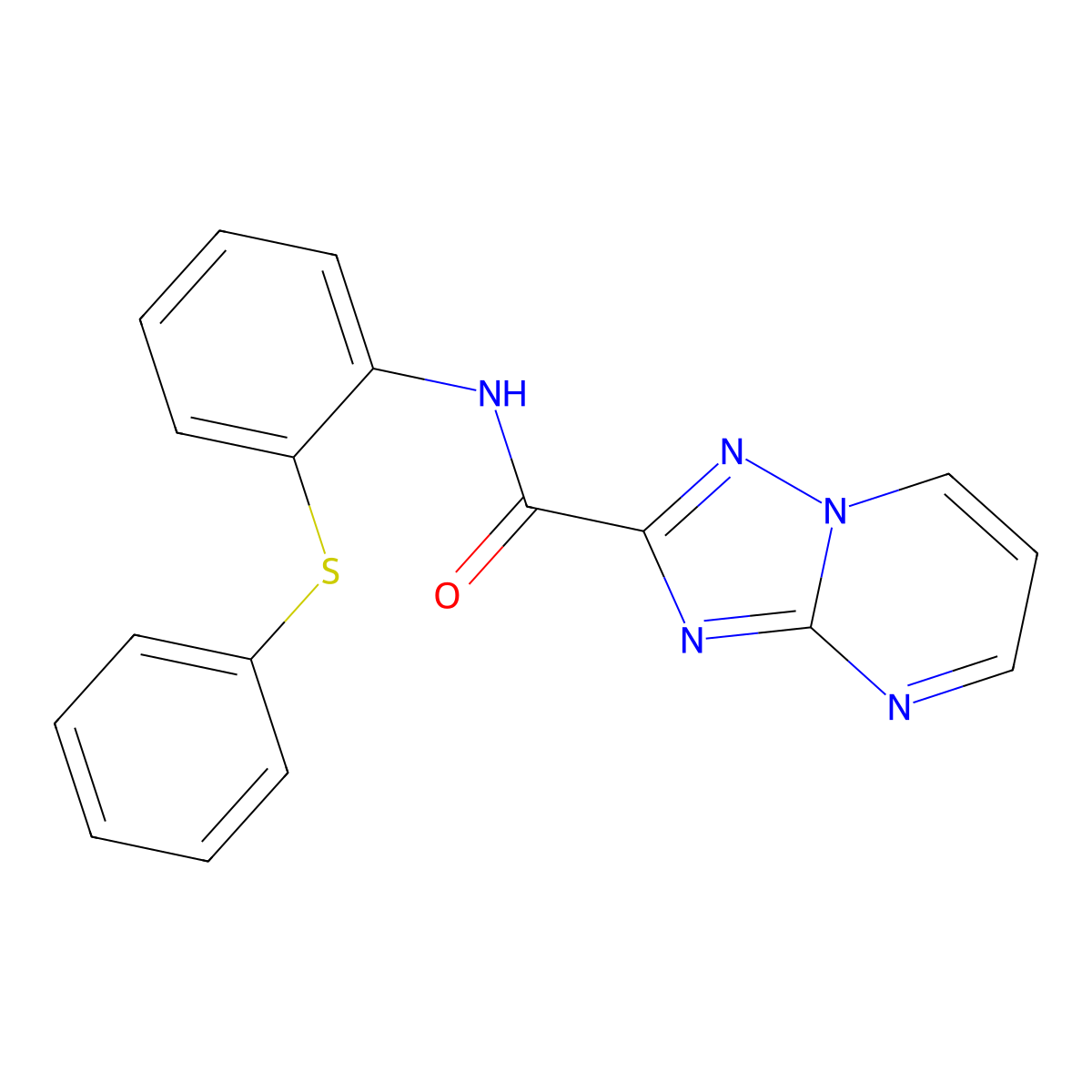 N-[2-(phenylsulfanyl)phenyl][1,2,4]triazolo[1,5-a]pyrimidine-2-carboxamide molecular structure, CAS 832143-89-2