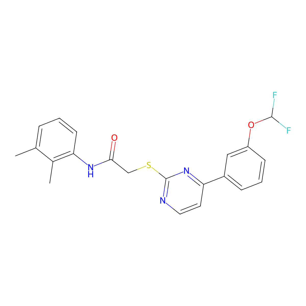 2-({4-[3-(difluoromethoxy)phenyl]pyrimidin-2-yl}sulfanyl)-N-(2,3-dimethylphenyl)acetamide molecular structure, CAS 832144-05-5