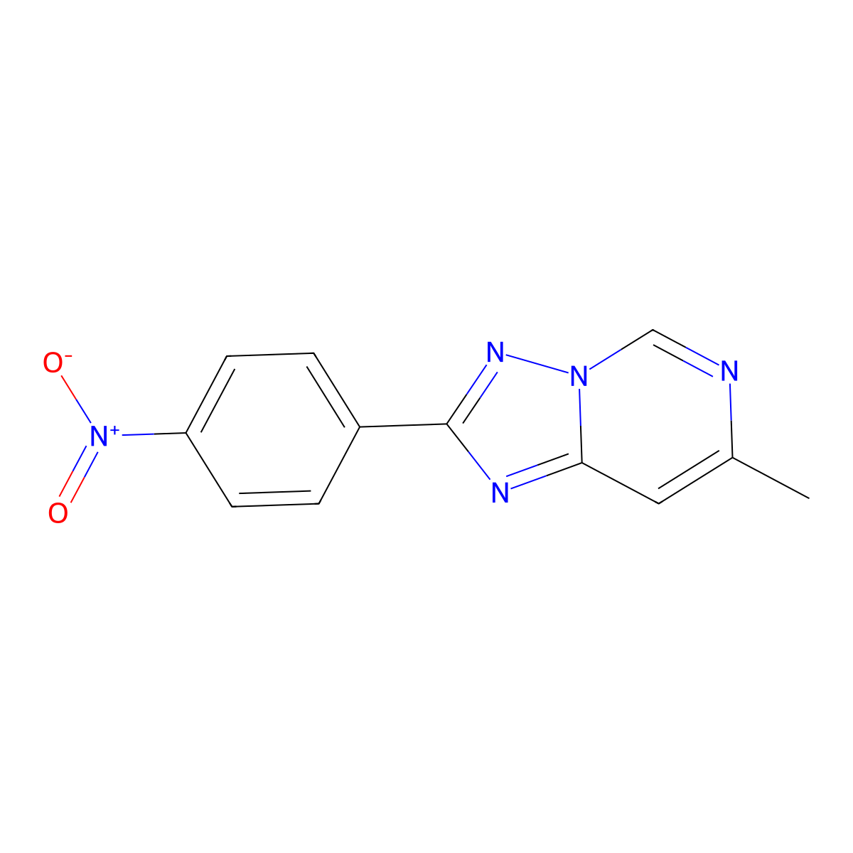 7-Methyl-2-(4-nitrophenyl)-[1,2,4]triazolo[1,5-c]pyrimidine molecular structure, CAS 832144-06-6