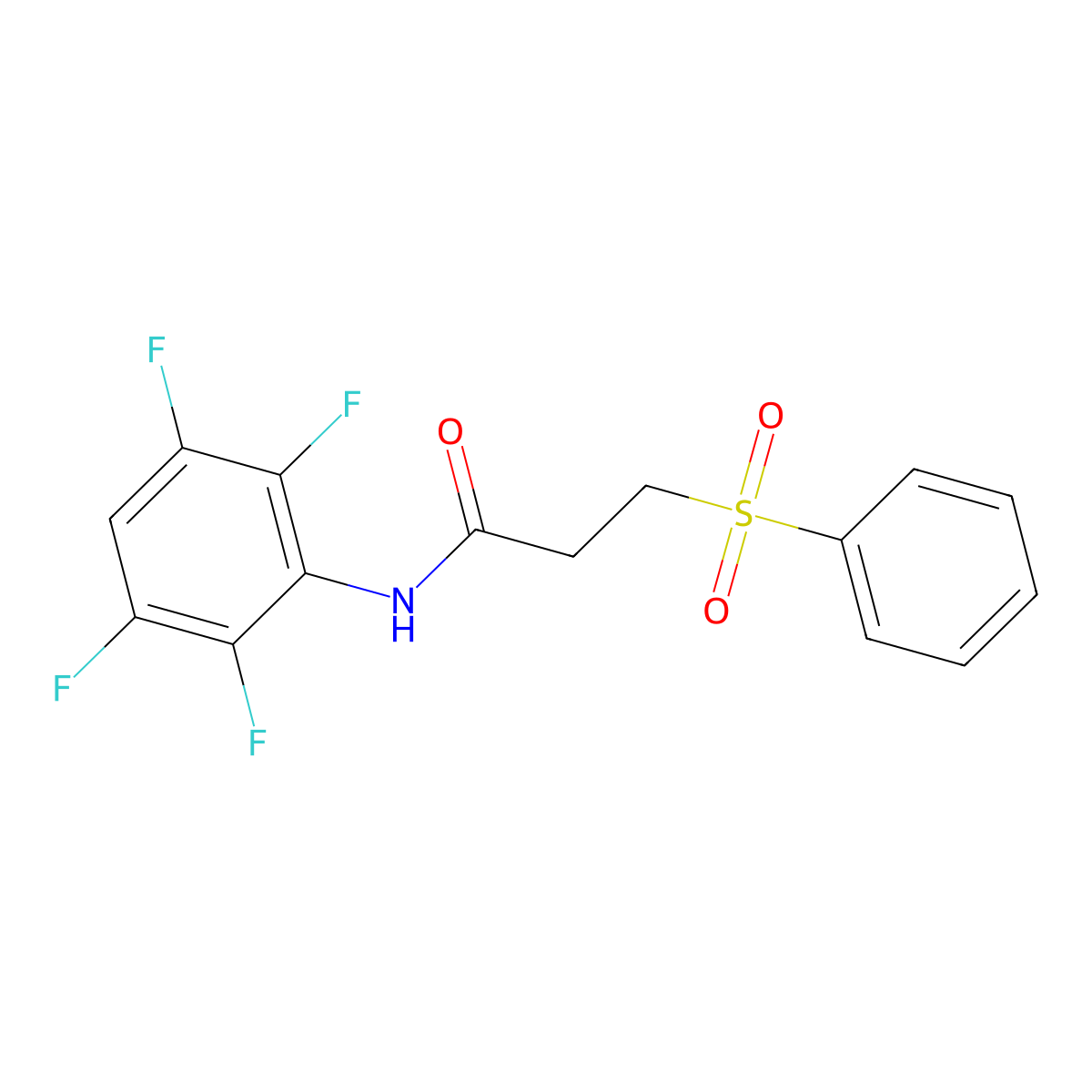3-(phenylsulfonyl)-N-(2,3,5,6-tetrafluorophenyl)propanamide molecular structure, CAS 832145-24-1