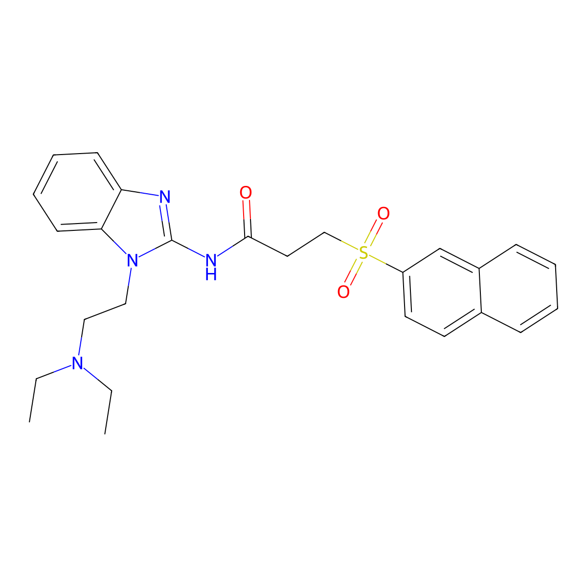 N-{1-[2-(diethylamino)ethyl]-1H-benzimidazol-2-yl}-3-(naphthalen-2-ylsulfonyl)propanamide molecular structure, CAS 832145-25-2