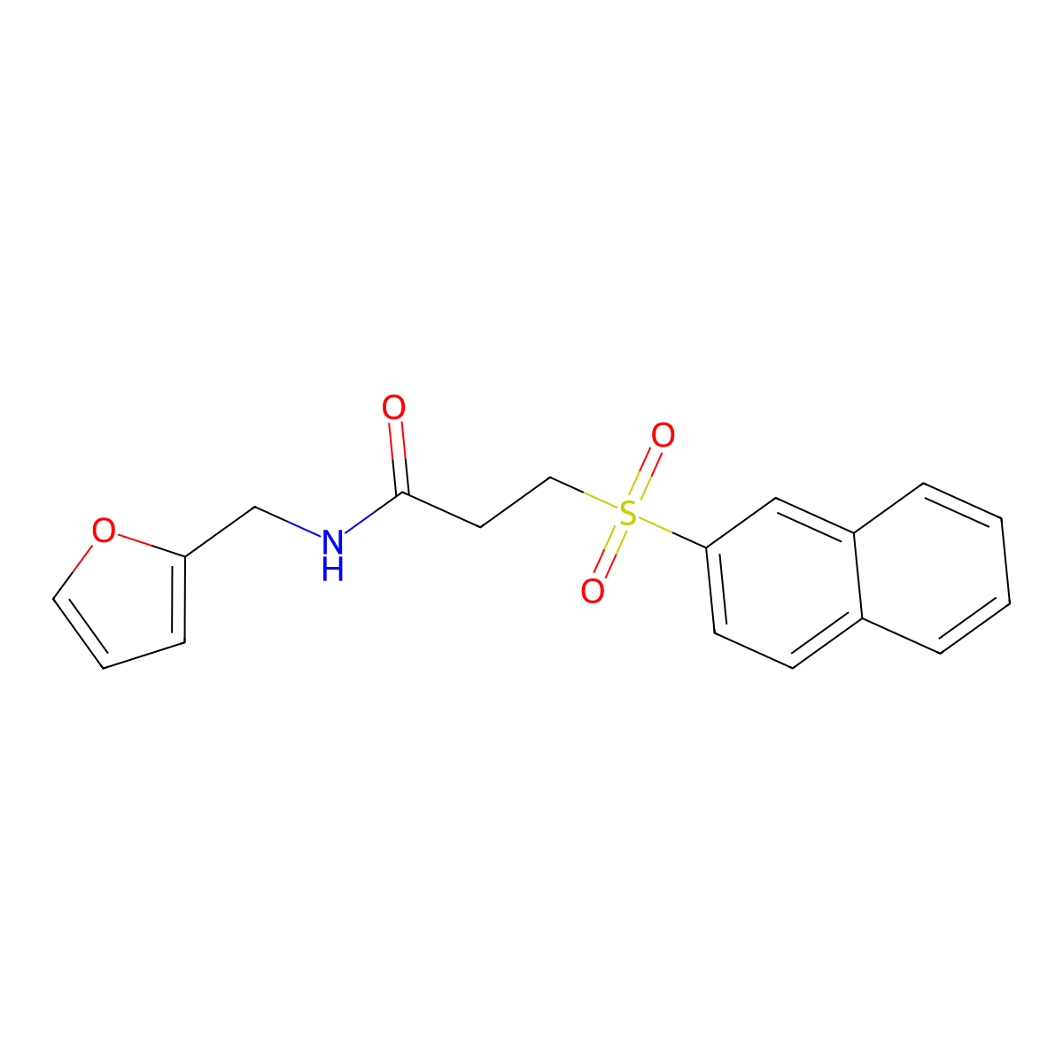 N-(2-furylmethyl)-3-(2-naphthylsulfonyl)propanamide molecular structure, CAS 832145-31-0