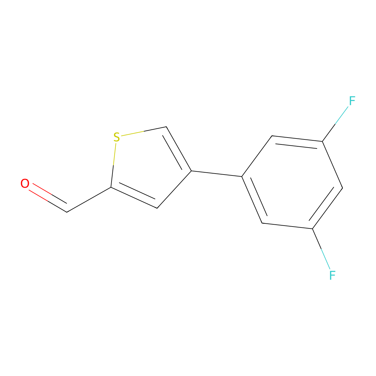 4-(3,5-Difluorophenyl)thiophene-2-carbaldehyde molecular structure, CAS 832150-78-4