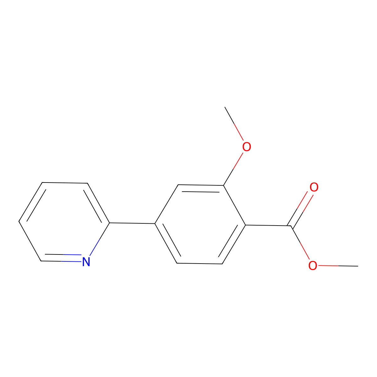 2-Methoxy-4-pyridin-2-yl-benzoic acid methyl ester molecular structure, CAS 832155-03-0