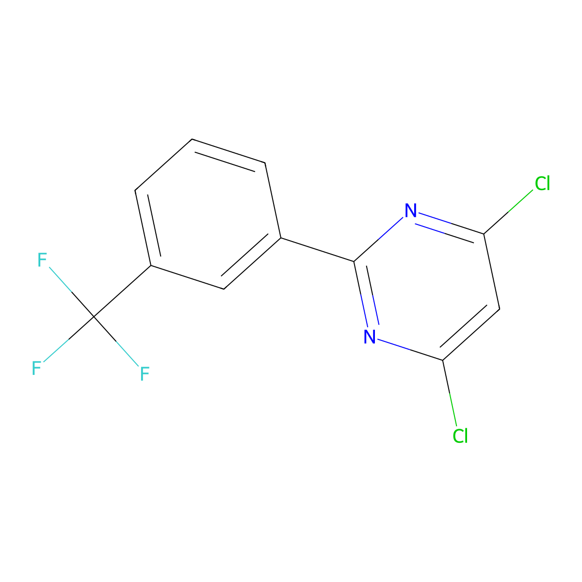 4,6-Dichloro-2-[3-(trifluoromethyl)phenyl]pyrimidine molecular structure, CAS 83217-10-1