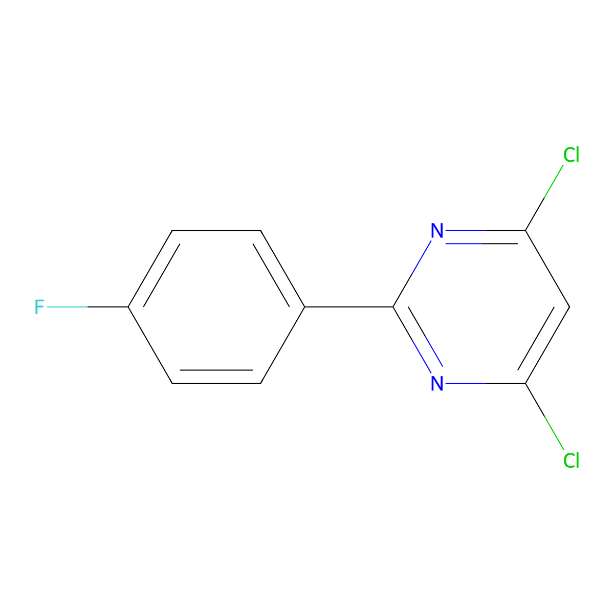 4,6-Dichloro-2-(4-fluorophenyl)pyrimidine molecular structure, CAS 83217-30-5