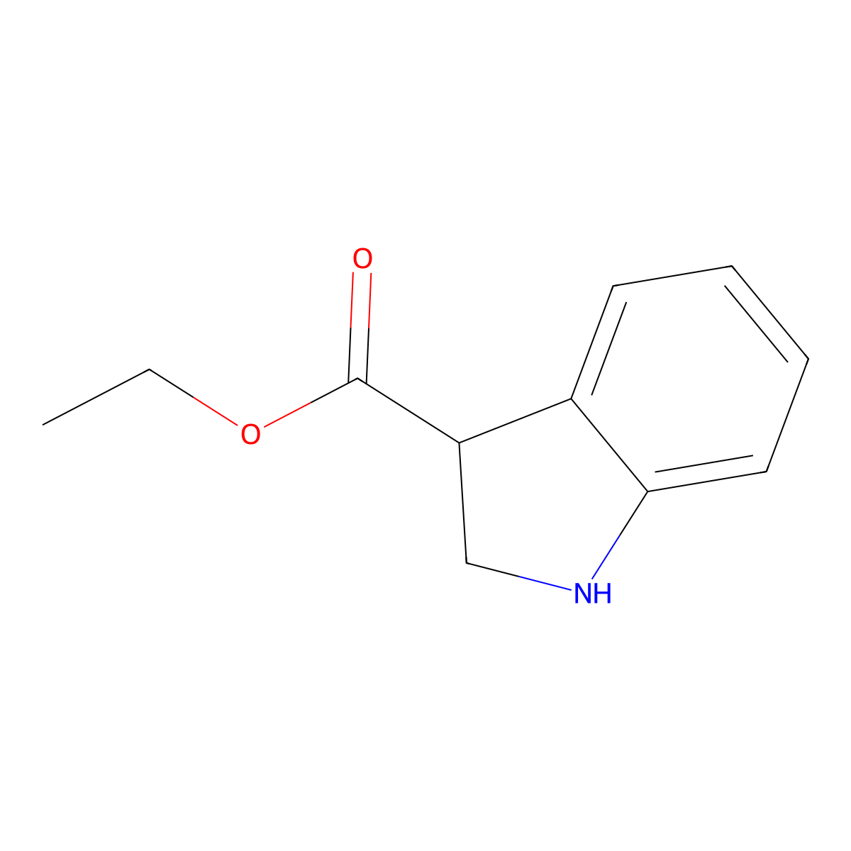ethyl 2,3-dihydro-1H-indole-3-carboxylate molecular structure, CAS 83234-86-0