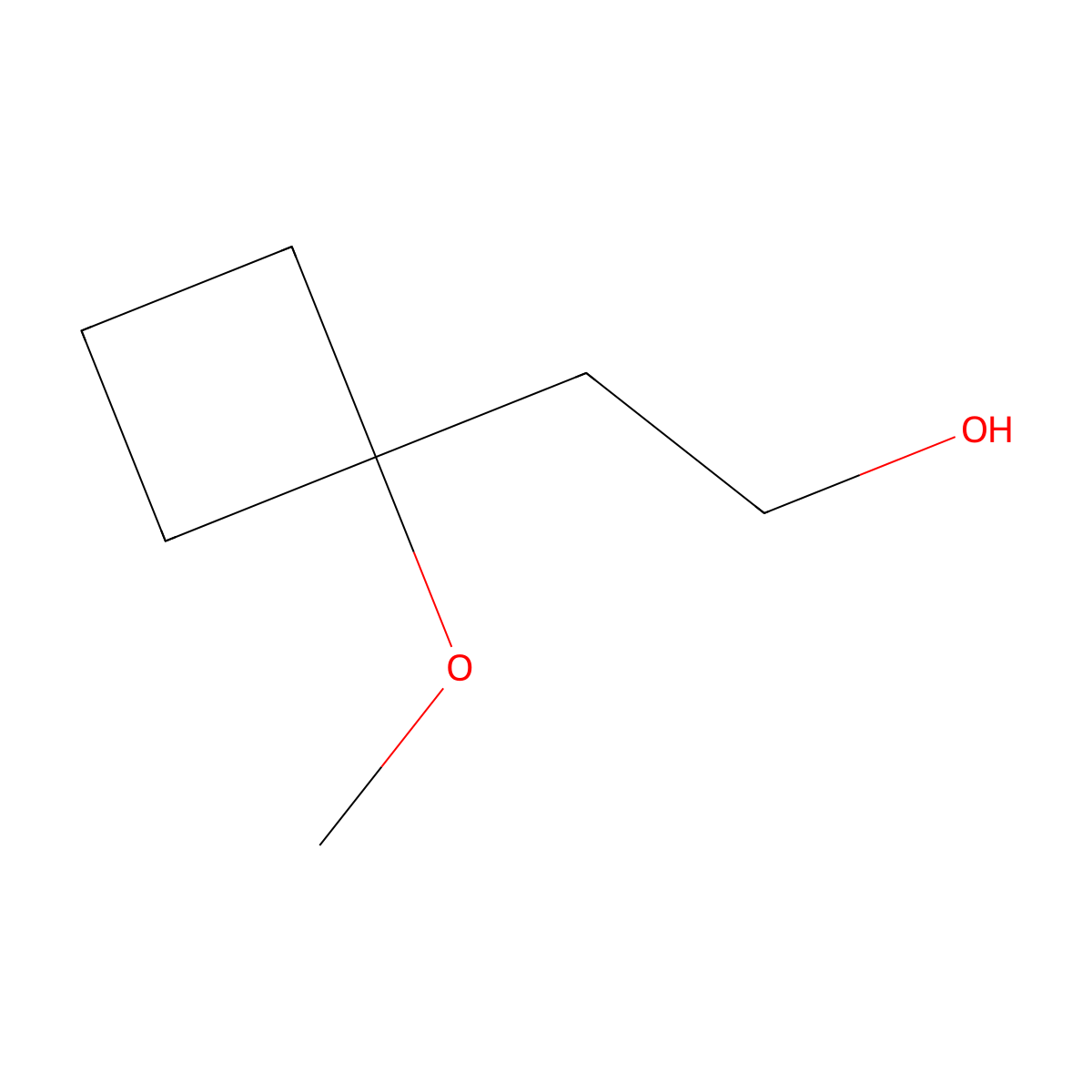 2-(1-Methoxycyclobutyl)ethan-1-ol molecular structure, CAS 83237-26-7