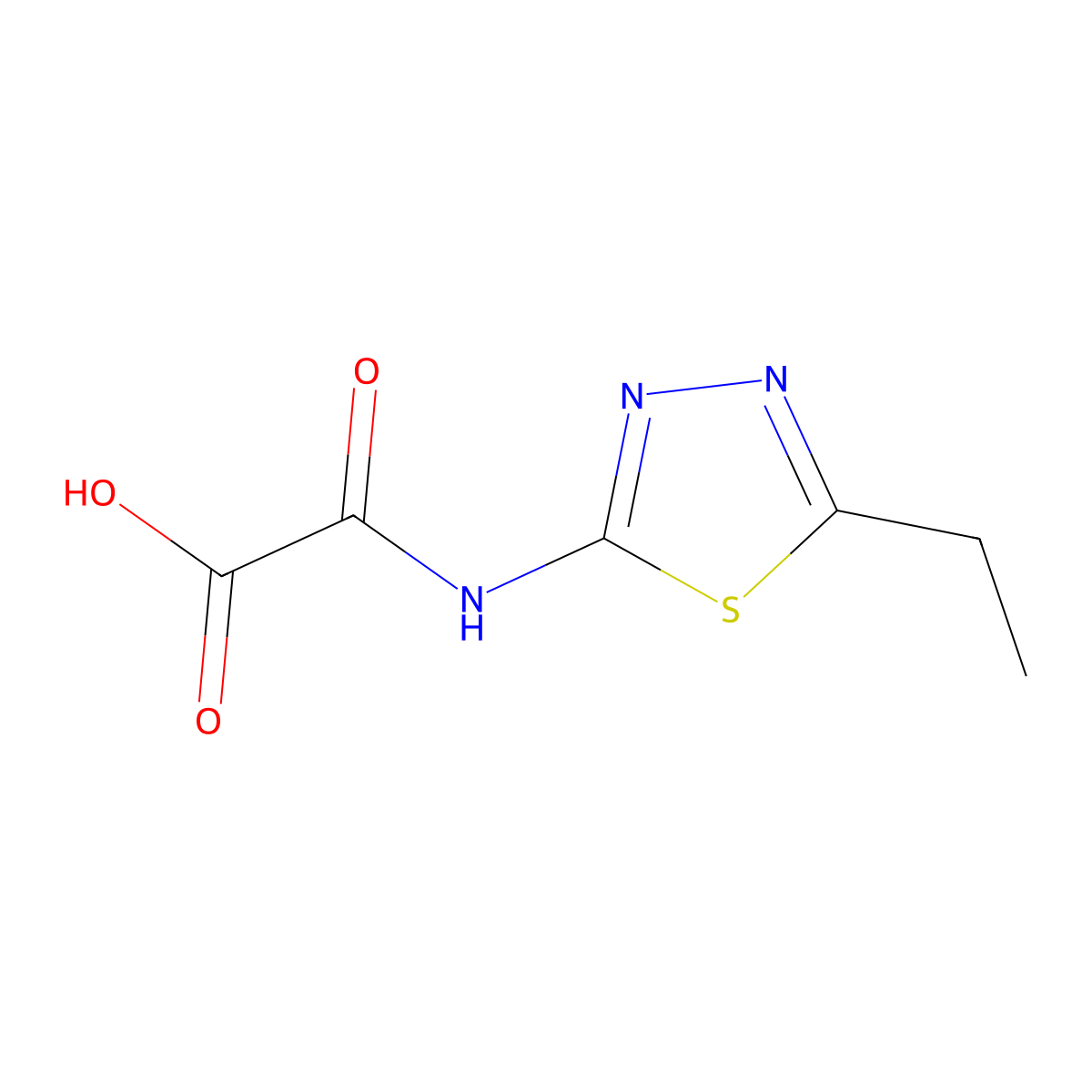 [(5-Ethyl-1,3,4-thiadiazol-2-yl)amino](oxo)acetic acid molecular structure, CAS 83244-82-0