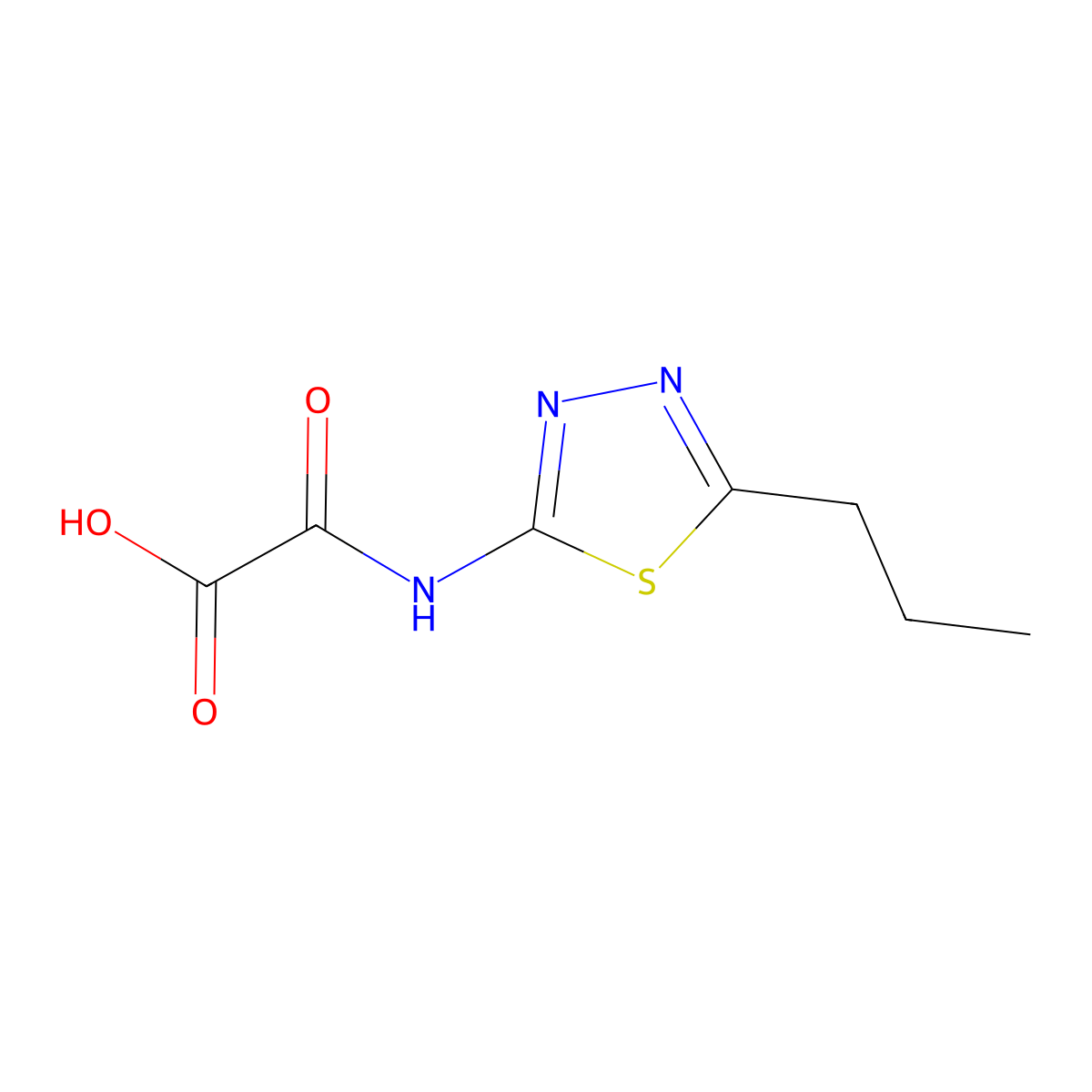Oxo[(5-propyl-1,3,4-thiadiazol-2-yl)amino]acetic acid molecular structure, CAS 83244-83-1