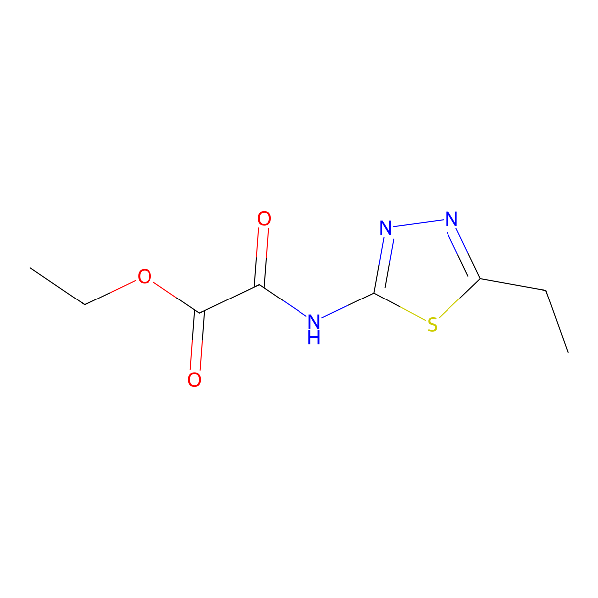 Ethyl [(5-ethyl-1,3,4-thiadiazol-2-yl)amino](oxo)acetate molecular structure, CAS 83244-97-7