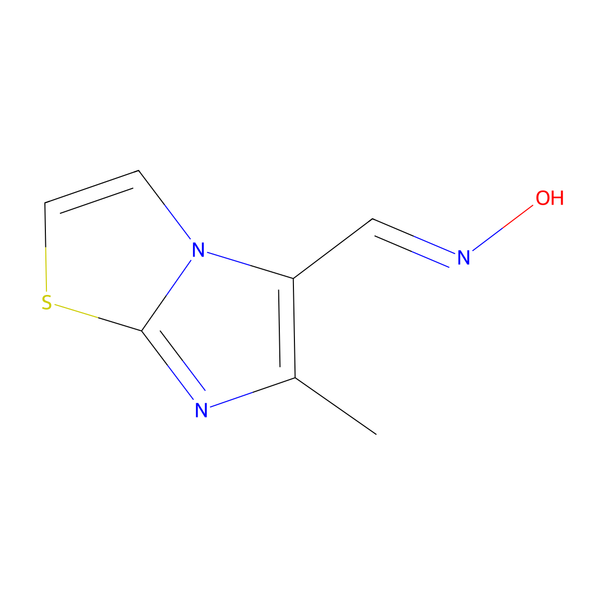 N-({6-methylimidazo[2,1-b][1,3]thiazol-5-yl}methylidene)hydroxylamine molecular structure, CAS 83253-29-6