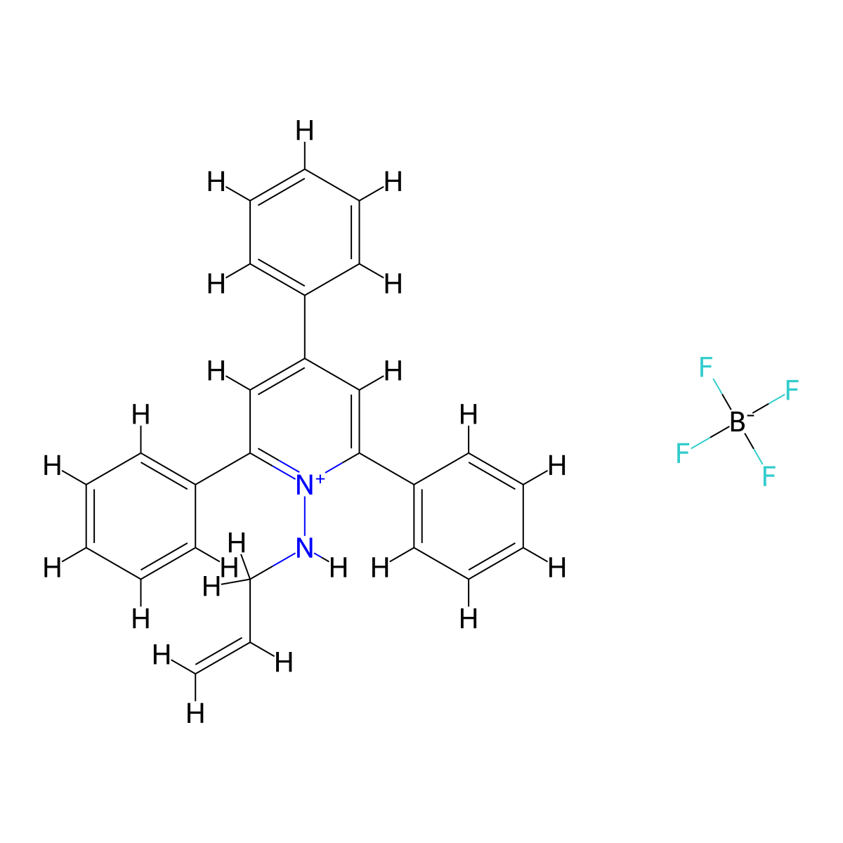 2,4,6-Triphenyl-1-[(prop-2-en-1-yl)amino]pyridin-1-ium tetrafluoroborate molecular structure, CAS 83253-95-6