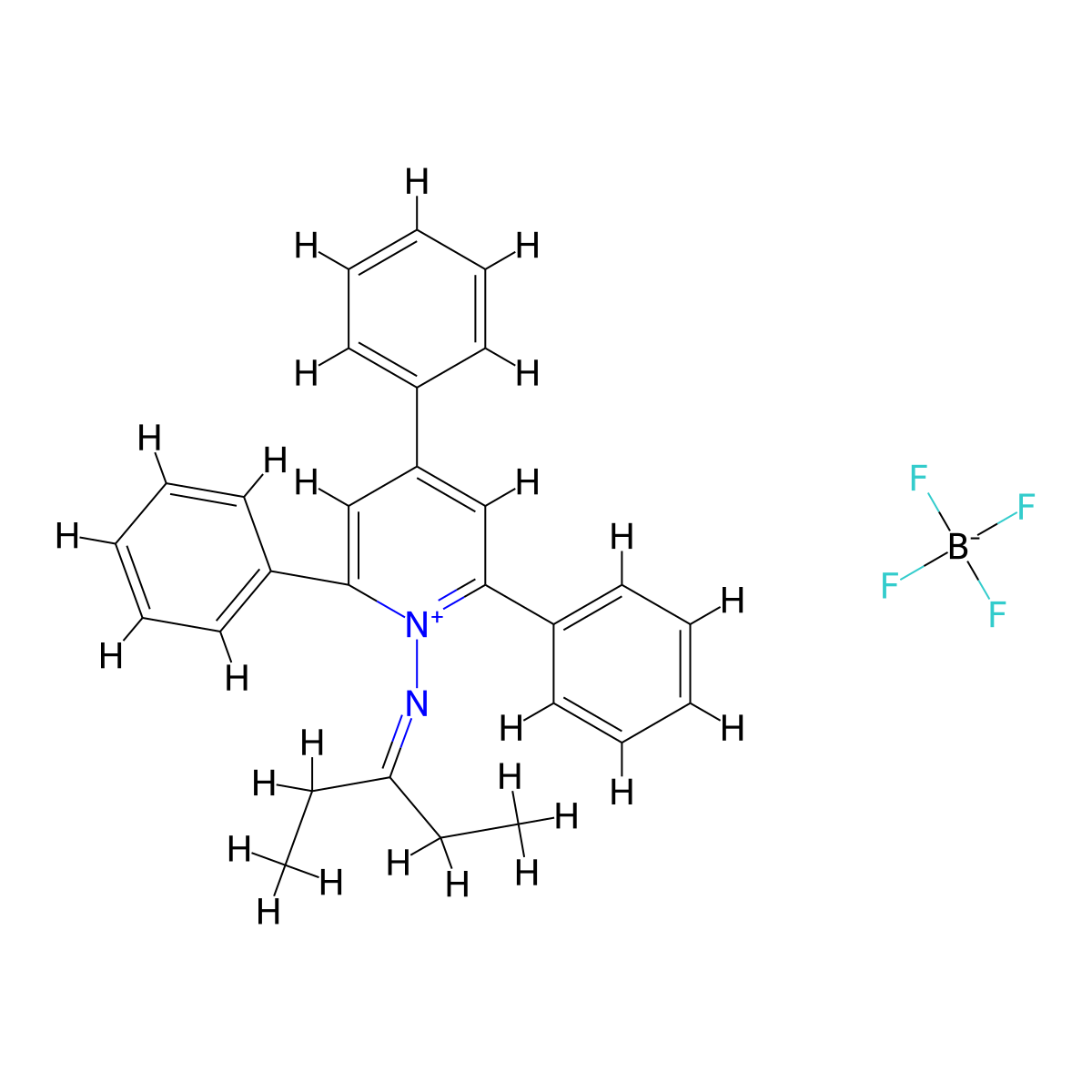1-(3-Pentanylideneamino)-2,4,6-triphenylpyridinium tetrafluoroborate molecular structure, CAS 83254-24-4