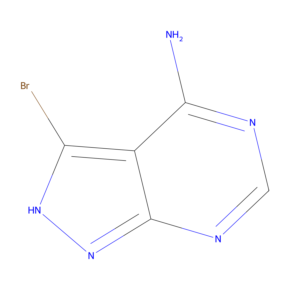 3-Bromo-1H-Pyrazolo(3,4-D)Pyrimidin-4-Amine molecular structure, CAS 83255-86-1