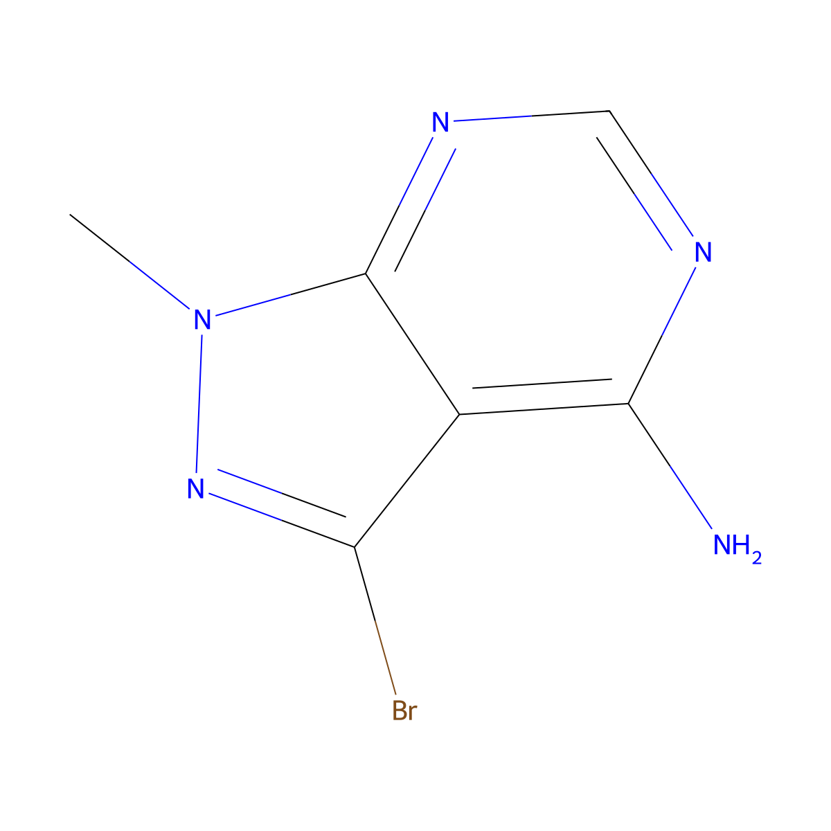 3-Bromo-1-methyl-1H-pyrazolo[3,4-d]pyrimidin-4-amine molecular structure, CAS 83255-87-2