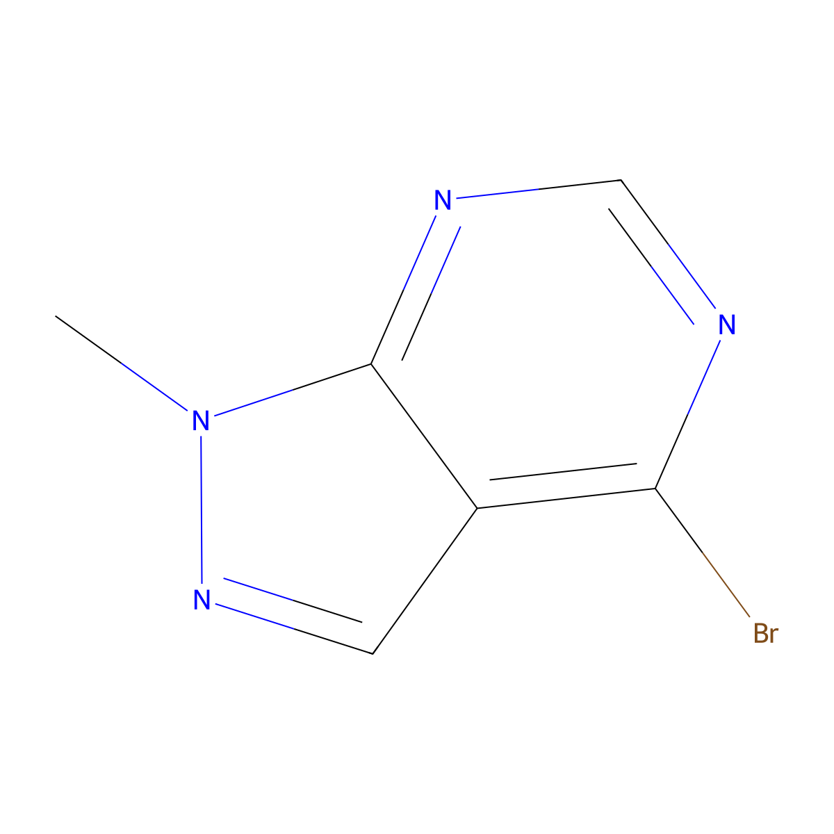 4-bromo-1-methyl-1H-pyrazolo(3,4-d)pyrimidine molecular structure, CAS 83255-88-3