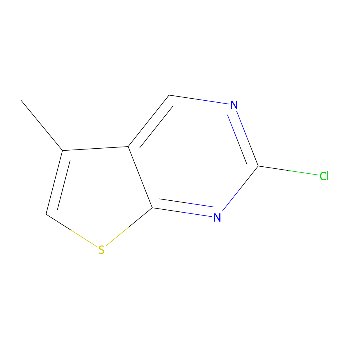2-Chloro-5-methylthieno(2,3-d)pyrimidine molecular structure, CAS 83259-31-8