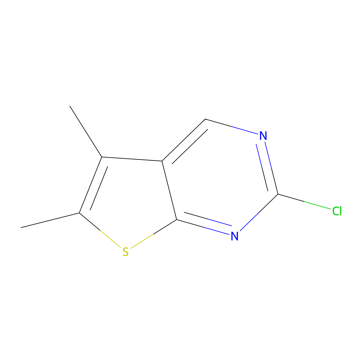 2-Chloro-5,6-dimethylthieno[2,3-d]pyrimidine molecular structure, CAS 83259-32-9