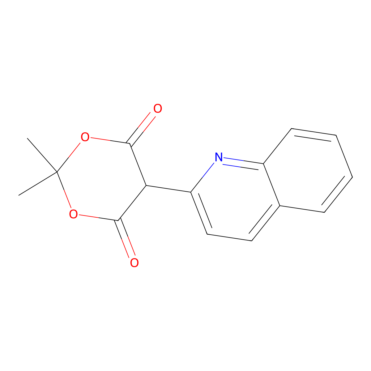 2,2-Dimethyl-5-(2-quinolinyl)-1,3-dioxane-4,6-dione molecular structure, CAS 83260-82-6